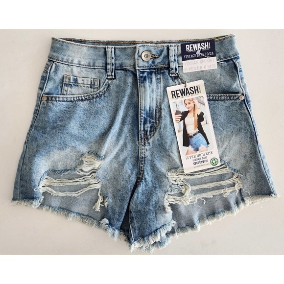 New York Rewash Pants - New York REWASH Brand Super High Rise Shorts Size 24, 0